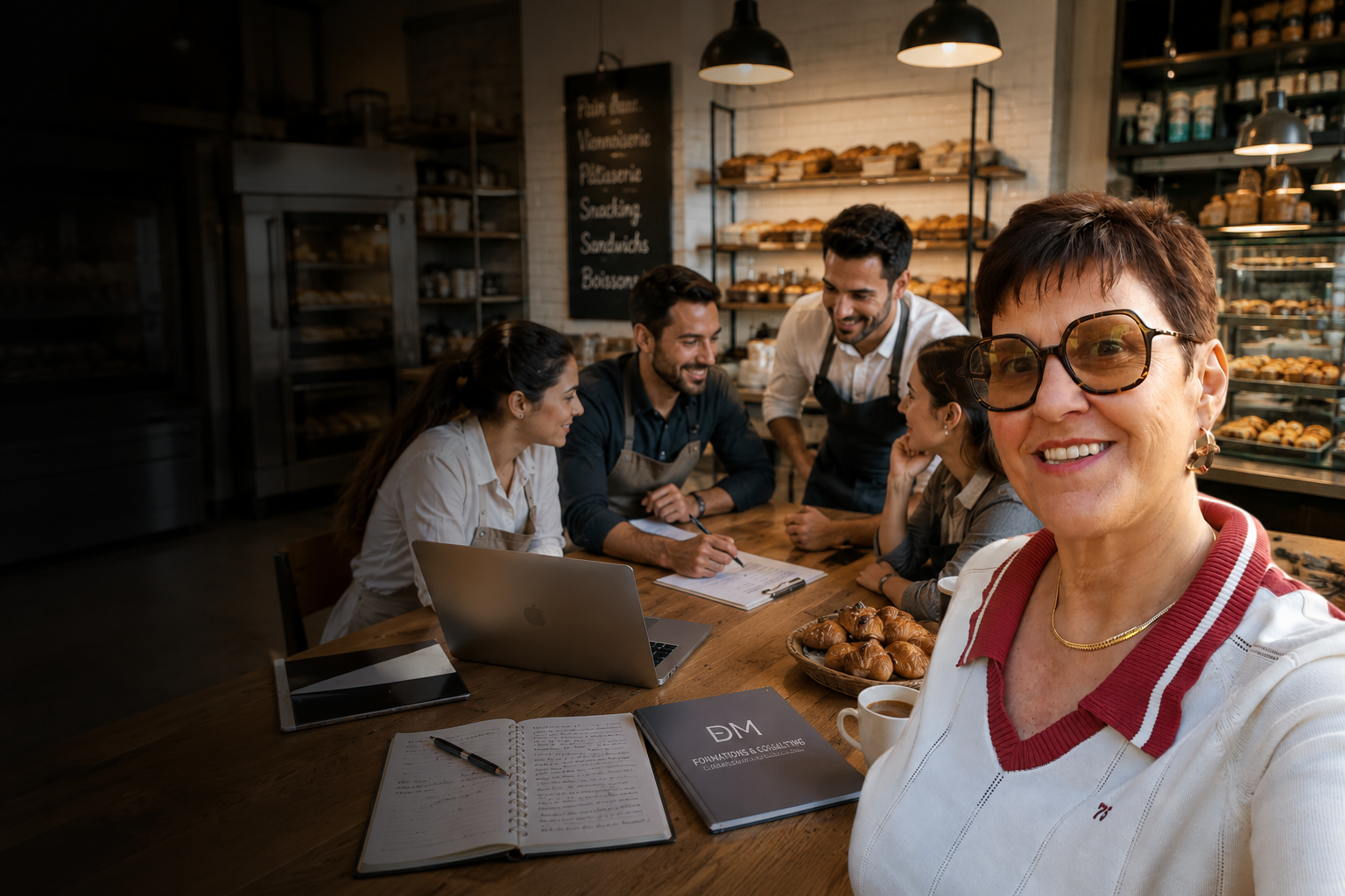 Accompagnement terrain pour boulangeries, pâtisseries et snacking : formation management, techniques de vente, organisation d’entreprise et optimisation de la rentabilité.